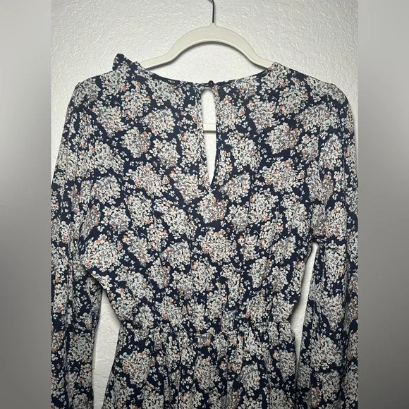 VICI Posy Floral Front Knot Tie Tiered Mini Blue Size Medium Women Dress - Picture 8 of 10